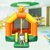 Inflatable Bounce House Kids Cute Castle Jumping Bouncer W/ Basketball Rim & Bag
