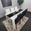 Dining Table Set and 6 4 black white Leather chairs kitchen table set of 4 or 6