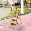 4 Step Ladder With Safety Handrail Foldable Safety Non Slip Matt Safe Heavy Duty