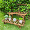 3-Tier Ladder Wood Plant Stand Step Flower Pot Shelf Large Bench Potted Storage