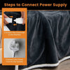 Electric Heated Blanket Throw Reversible Blanket 10 Heat Settings Auto Shut-off