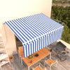 Manual Retractable Awning with Blind 4x3m Blue&White W8R7