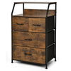Industrial 4-Drawer Storage Cabinet Dresser Freestanding Organizer W/ Top Shelf