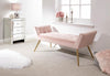 Window Seat Upholstered Bench Stool Blush Pink Fabric Chair Bedroom Living Room