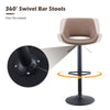 Set of 2 Faux Leather Bar Stools Swivel Gas Lift Foot Rest Pub Chair Brown Grey