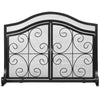 Magnetic 2 Doors Fireplace Screen Gate Large Spark Fire Guard Mesh Protector