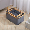 Foldable Felt Linen Storage Basket Bin Toy Box Clothes Organizer Basket w Handle