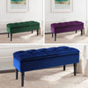 Buttoned Velvet Ottoman Storage Box Chest Bench Seat Toy Bedding Trunk Cabinet