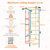 Kids Steel Swedish Ladder Set Gymnastic Wall Gym Pull-up Bar Climbing Frame