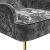 Round Back Crushed Velvet Armchair Tub Sofa Padded Dressing Chair w/ Golden Legs