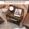 2-tier Nightstand w/ Drawer & Open Shelf End Table Sofa Side Table Living Room