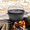 8L Cast Iron Dutch Oven BBQ Cooking Camping Stew Casserole Dish Pot with Lid Set