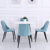 4Pcs Blue Velvet Dining Chairs Kitchen Dinning Room Metal Leg Modern Padded Seat