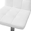Set of 2 Bar Stools Faux Leather White Bar Chair Height Adjustable Kitchen New