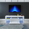 130cm Matt High Gloss TV Stand Cabinet Unit Front Sideboard Shelves LED Lights