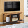 Wood TV Stand Cabinet With 2 Shelves Metal Frame Living Room Modern Industrial