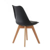 Pair of Dining Chair Faux Leather Black Chair with Soft Seat Dining Room Modern