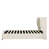 Merax Upholstered Bed Functional Bed from Storage Double Size Beige Velvet