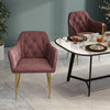Velvet Dining Chair Velvet Upholstered Kitchen Armchair Metal Legs Living Room