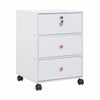 White Mobile 3 Drawers Filing Pedestal Cabinets File Chest Storage Wooden Office