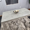 Grey Dining Table And 4 Chairs Dining Room Wood kitchen table and Leather chairs