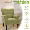 Modern Accent Chair Upholstered Button Single Sofa Wooden High Back Armchair