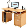 COMPUTER DESK WITH STORAGE & A4 FILING DRAWER HOME OFFICE BLACK PC2b