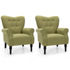 Modern Accent Chair Upholstered Button Single Sofa Wooden High Back Armchair