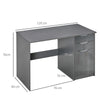 Computer Desk w/ Drawers Modern Writing Workstation for Home Office Grey