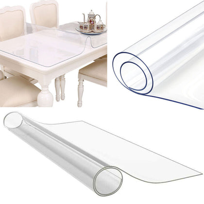 2mm Clear Soft Glass Wipe Tablecloth Clean Mat Waterproof Table Protection Cover