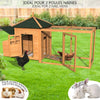 Chicken Coop and Run, Wooden Hen House with Nest Box, Poultry Ark Coup