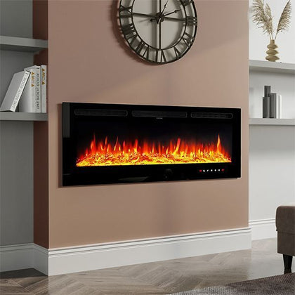 60IN Large Inset/ Wall Mounted LED Fireplace Electric Inset Fire 9 Colour Flame