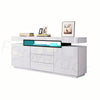 Modern TV Stand High Gloss Unit Cabinet With RGB LED Light 2 Doors & 3 Drawers