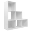 White 3 Tier 6 Cube Storage Bookcase Shelf Display Unit Grey Fabric Shelving Box