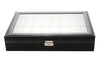 24 Grids Faux Leather Watch Case Display Box Storage Organizer Luxury Black Home