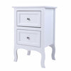 Pair of White Bedroom Bedside Table Unit Cabinet Nightstand with 2 Drawers