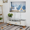 Elegant White Black TV Floor Stand Flat Panel Screen Adjustable TV Mount Bracket