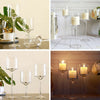 Set of 3 Tall Glass Candle Tea Light Holders Wedding Table Centre Candles Stand