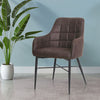 Set of 2 Faux Leather/Suede Dining Chairs Metal Legs Reception Restaurant Chair