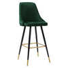 2 Pcs Barstools Set Velvet Padded Metal Legs Kitchen Breakfast Chairs Stools