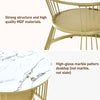 Nesting Coffee Table Set of 2 Marble Effect Side End Table for Living Room White