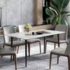 Modern Slate Marble Dining Table Black Trestle Base Rectangle Table Desk Office
