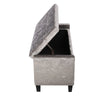 Glitter Grey Storage Ottoman Stool Bench Upholstered Chair Box Chest Side Seat