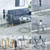 Tempered Glass Tea Coffee Table Side Small End Stand Teapoy Desk Metal Pedestal