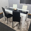 Dining Table Set and 6 4 black white Leather chairs kitchen table set of 4 or 6