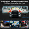 10" Touch Screen Dash Cam Front and Rear Camera Rearview Mirror Car DVR Recorder