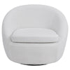 Teddy Velvet Single Sofa Swivel Tub Round Back Armchair White Leisure Chair