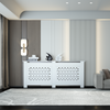 Modern Radiator Cover Wall Cabinet MDF Wood Grill Shelf White Rhombic Bars XL