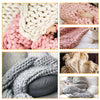 LUXURY HAND-WOVEN CHUNKY CABLE KNIT SOFA BED CHAIR BLANKET THROW