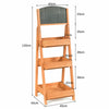 3-Tier Flower Pot Stand Wooden Outdoor Garden Ladder Plant Rack W/ Blackboard